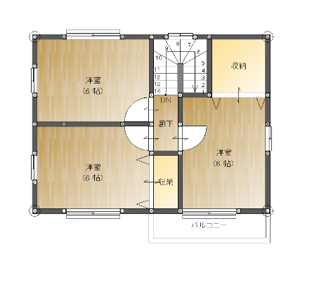 24坪 南玄関 2F