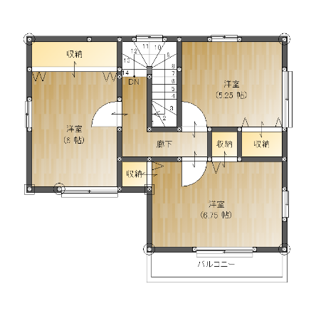 25坪 西玄関 2F