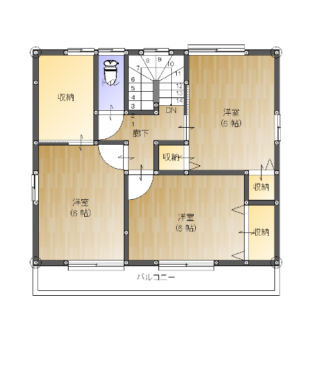 28坪 南玄関 2F