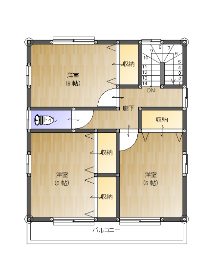 28坪 北玄関 2F