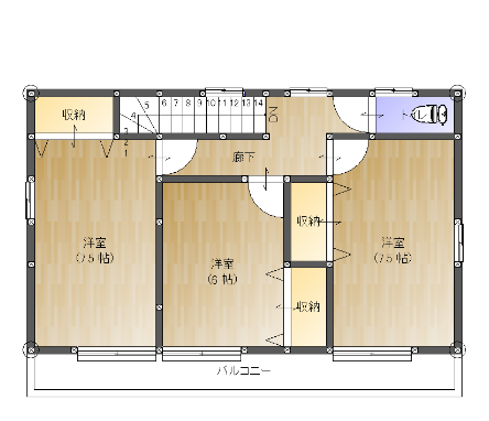 30坪 北玄関 2F