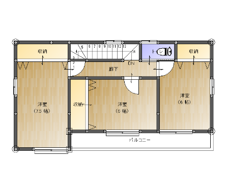 31坪 北玄関 2F